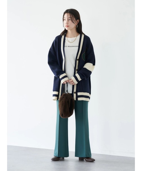 earth music&ecology（アースミュージックアンドエコロジー）の「チルデンニットカーディガン knit cardigan（カーディガン/ボレロ・レディース・ネイビー/グレー/アイボリー・FREE）」の20枚目の写真