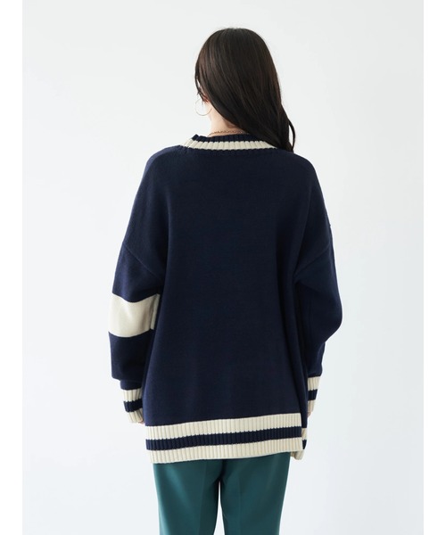 earth music&ecology（アースミュージックアンドエコロジー）の「チルデンニットカーディガン knit cardigan（カーディガン/ボレロ・レディース・ネイビー/グレー/アイボリー・FREE）」の16枚目の写真