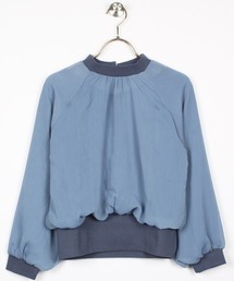 プチハイネックインナー付9分袖カットソ―プルオーバー