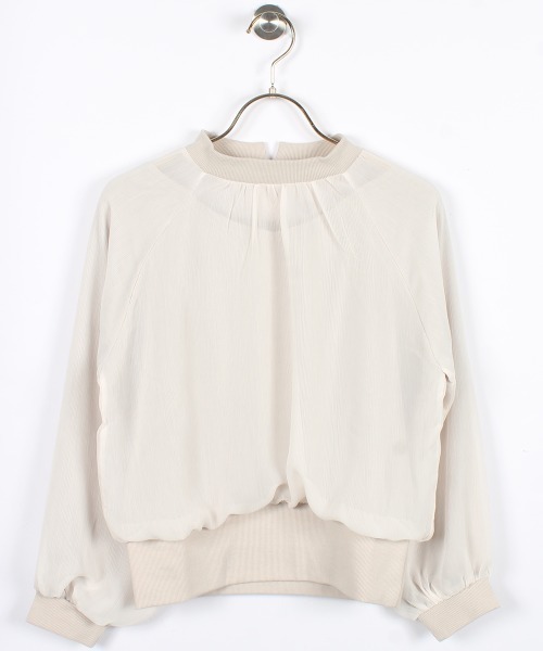 12Twelve Agenda（トゥエルブ　アジェンダ）の「プチハイネックインナー付9分袖カットソ―プルオーバー（Tシャツ/カットソー・レディース・ブラック/ピンク/ミント/グレイッシュベージュ/ベージュ系その他/サックスブルー/ネイビー・M）」の18枚目の写真