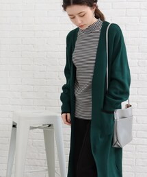 ◆配色パイピング風がポイント！ロング コーディガン