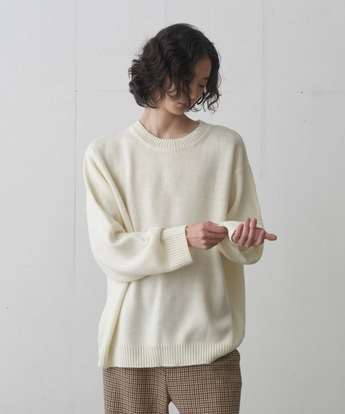 FEKETE（フェケテ）の「OVERSIZED KNIT / オーバーフィットニット（ニット/セーター・メンズ・ブラック/アイボリー・MEDIUM/LARGE）」の12枚目の写真
