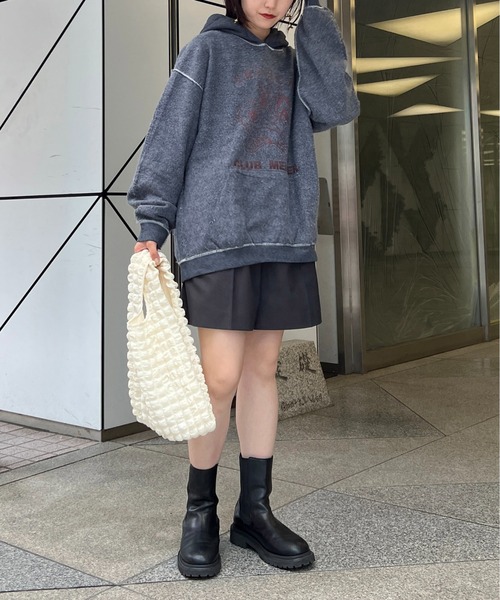 CAPRICIEUX LE'MAGE(カプリシューレマージュ)の「〈THRIFTY LOOK/スリフティールック〉裏使いプリントフーディー(パーカー・レディース・チャコールグレー・LARGE)」の14枚目の写真