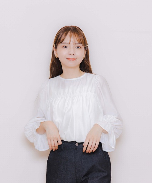 flower（フラワー）の「スウィートフレアブラウス（シャツ/ブラウス・レディース・ホワイト/ブラック・FREE）」の15枚目の写真