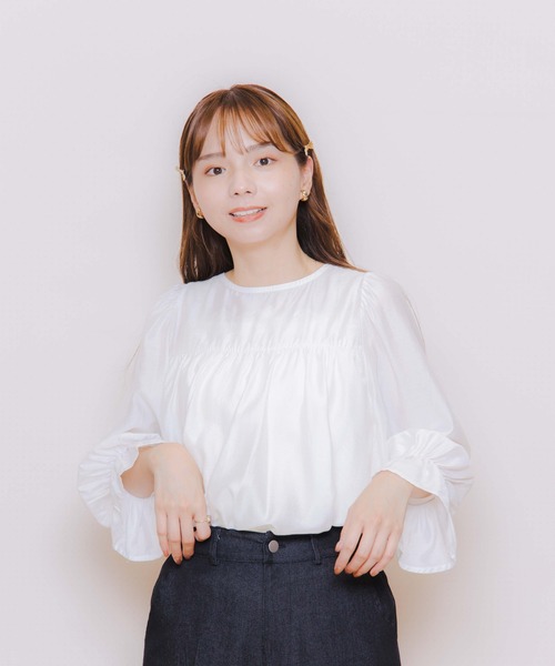 flower（フラワー）の「スウィートフレアブラウス（シャツ/ブラウス・レディース・ホワイト/ブラック・FREE）」の14枚目の写真