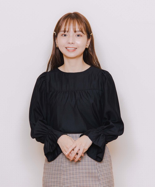 flower（フラワー）の「スウィートフレアブラウス（シャツ/ブラウス・レディース・ホワイト/ブラック・FREE）」の7枚目の写真