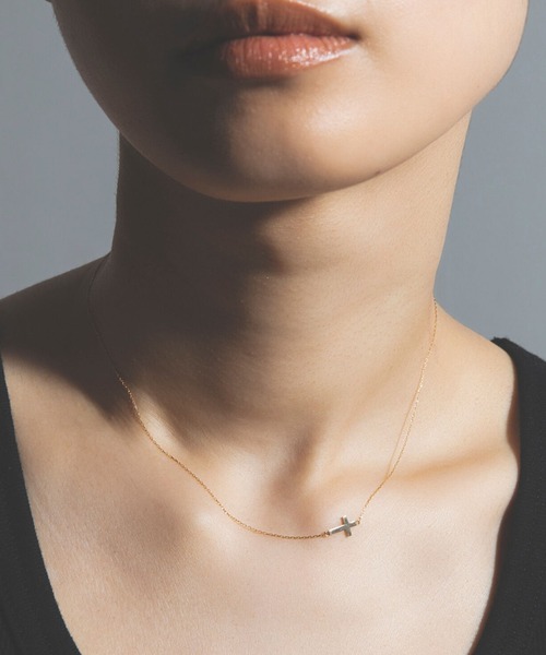 les bon bon】cross side necklace クロスサイドネックレス