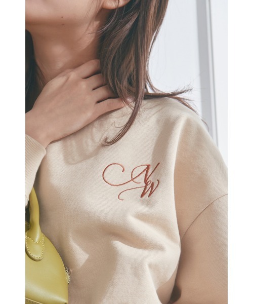 N WITH.（エヌウィズ）の「NW刺繍プルオーバー（スウェット・レディース・ベージュ/グリーン/オフホワイト・F）」の19枚目の写真