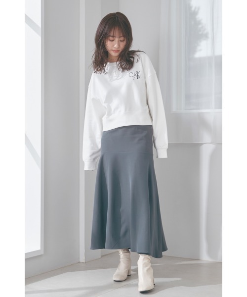 N WITH.（エヌウィズ）の「NW刺繍プルオーバー（スウェット・レディース・ベージュ/グリーン/オフホワイト・F）」の7枚目の写真