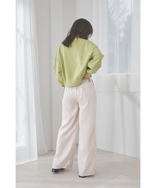 N WITH.（エヌウィズ）の「NW刺繍プルオーバー（スウェット・レディース・ベージュ/グリーン/オフホワイト・F）」の10枚目の写真