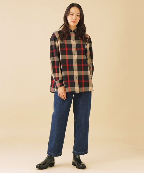 CB CRESTBRIDGE（シービークレストブリッジ）の「クレストブリッジチェックバンドカラーシャツ（シャツ/ブラウス・レディース・ブルー系その他7・M/S）」の3枚目の写真