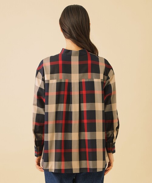 CB CRESTBRIDGE（シービークレストブリッジ）の「クレストブリッジチェックバンドカラーシャツ（シャツ/ブラウス・レディース・ブルー系その他7・M/S）」の4枚目の写真