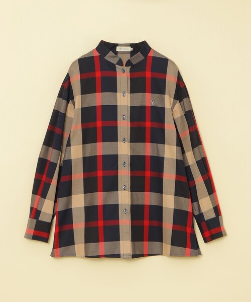 CB CRESTBRIDGE（シービークレストブリッジ）の「クレストブリッジチェックバンドカラーシャツ（シャツ/ブラウス・レディース・ブルー系その他7・M/S）」の2枚目の写真