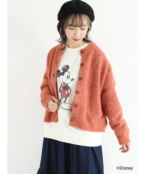 Samansa Mos2(サマンサ モスモス)の「裏地付ブークレーニットカーディガン(カーディガン/ボレロ・レディース・ブラウン/ピンク/グリーン/ベージュ・フリ-)」の5枚目の写真