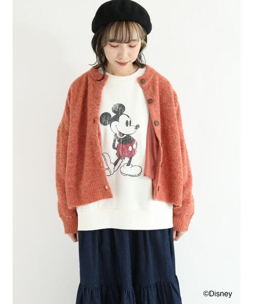 Samansa Mos2(サマンサ モスモス)の「裏地付ブークレーニットカーディガン(カーディガン/ボレロ・レディース・ブラウン/ピンク/グリーン/ベージュ・フリ-)」の9枚目の写真