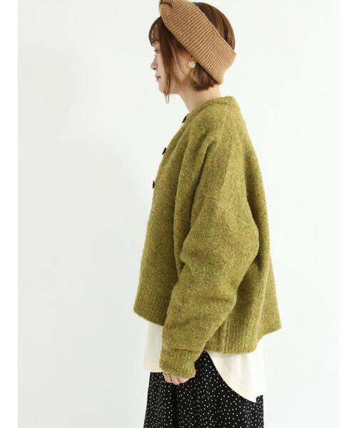 Samansa Mos2(サマンサ モスモス)の「裏地付ブークレーニットカーディガン(カーディガン/ボレロ・レディース・ブラウン/ピンク/グリーン/ベージュ・フリ-)」の14枚目の写真