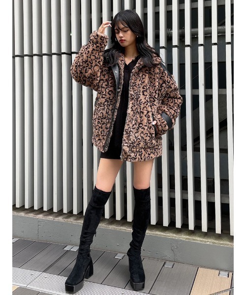 ENVYM（アンビー）の「レザーコンビフェイクファーＢｚ（ブルゾン・レディース・ブラック/アイボリー/レオパード・FREE）」の11枚目の写真