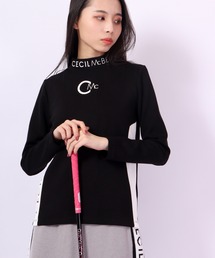 CECIL McBEE green スリーブラインモックネックLS GOLF 長袖