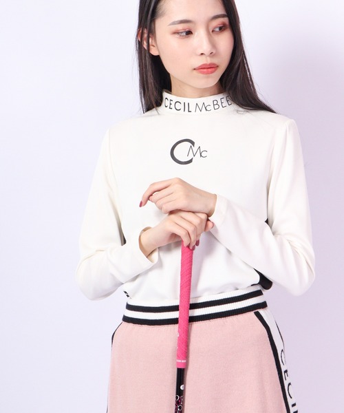 CECIL McBEE(セシルマクビー)の「CECIL McBEE green スリーブラインモックネックLS GOLF 長袖(Tシャツ/カットソー・レディース・ホワイト/ブラック・1/2)」の3枚目の写真