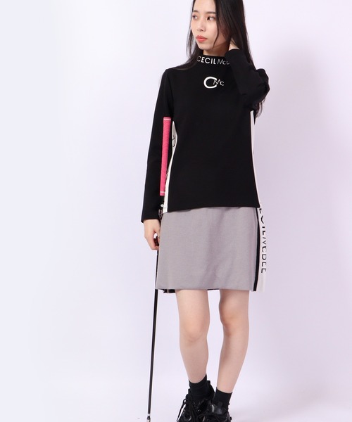 CECIL McBEE(セシルマクビー)の「CECIL McBEE green スリーブラインモックネックLS GOLF 長袖(Tシャツ/カットソー・レディース・ホワイト/ブラック・1/2)」の10枚目の写真