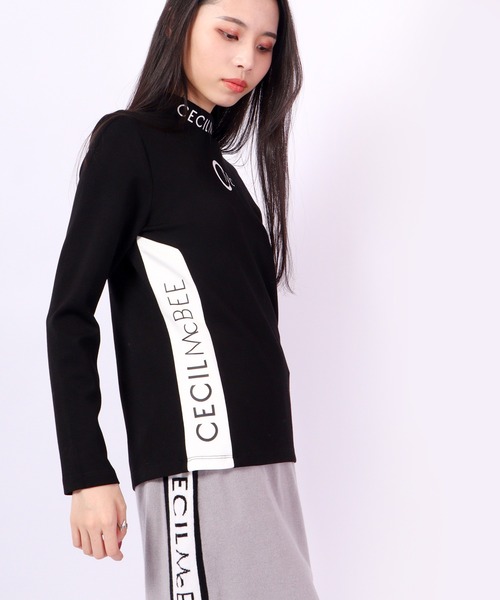 CECIL McBEE(セシルマクビー)の「CECIL McBEE green スリーブラインモックネックLS GOLF 長袖(Tシャツ/カットソー・レディース・ホワイト/ブラック・1/2)」の8枚目の写真