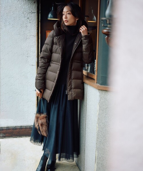 23区（ニジュウサンク）の「【洗える】シレータフタ ショート ダウンコート（ダウンジャケット/コート・レディース・ダルブルー系/ベージュ系/ネイビー系/ダークブラウン系・40/38/36/42）」の7枚目の写真