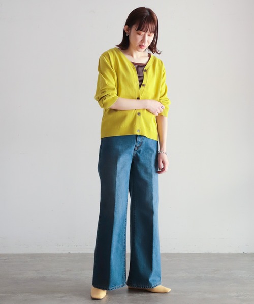 NOMBRE IMPAIR(ノンブルアンペール)の「強撚コットン Vネックカーデ(カーディガン/ボレロ・レディース・ブルー/ブラック/グリーン/イエロー/パープル・FREE)」の17枚目の写真