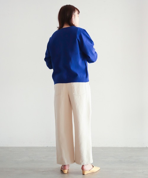 NOMBRE IMPAIR(ノンブルアンペール)の「強撚コットン Vネックカーデ(カーディガン/ボレロ・レディース・ブルー/ブラック/グリーン/イエロー/パープル・FREE)」の12枚目の写真