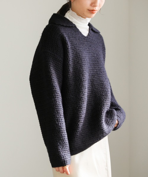 スキッパーローゲージニットプルオーバー（ニット/セーター）｜select