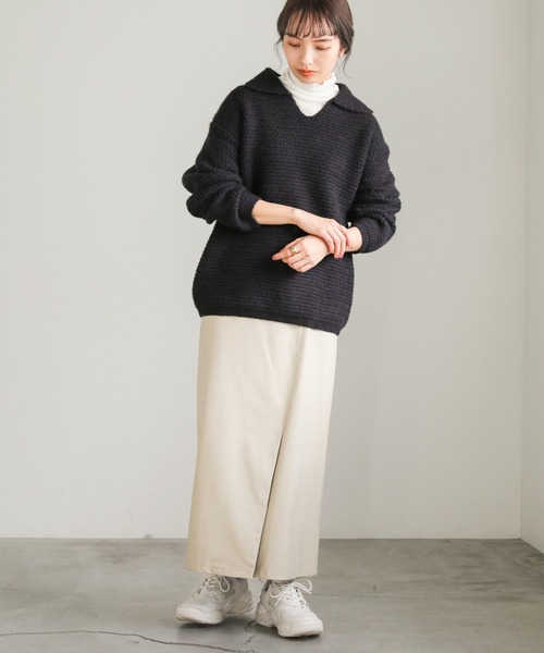 スキッパーローゲージニットプルオーバー（ニット/セーター）｜select