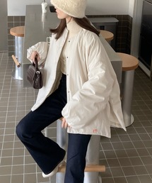 《JaVa ジャバコラボ》シャカシャカ素材サイドファスナーノーカラーブルゾン