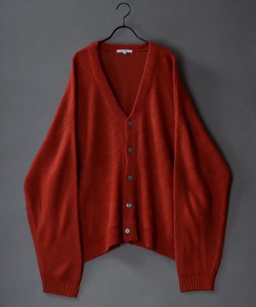 SITRY(シトリー)の「mohair like big silhouette knit cardigan/モヘアライク ビッグシルエット ニット カーディガン/カーデ(カーディガン/ボレロ・メンズ・マスタード/グリーン/テラコッタ/グレイッシュベージュ/ブラック/ブルー・M/L)」の3枚目の写真