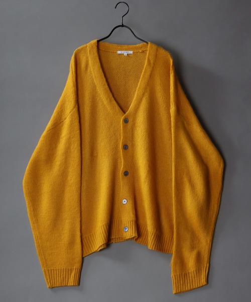 セール】mohair like big silhouette knit cardigan/モヘアライク
