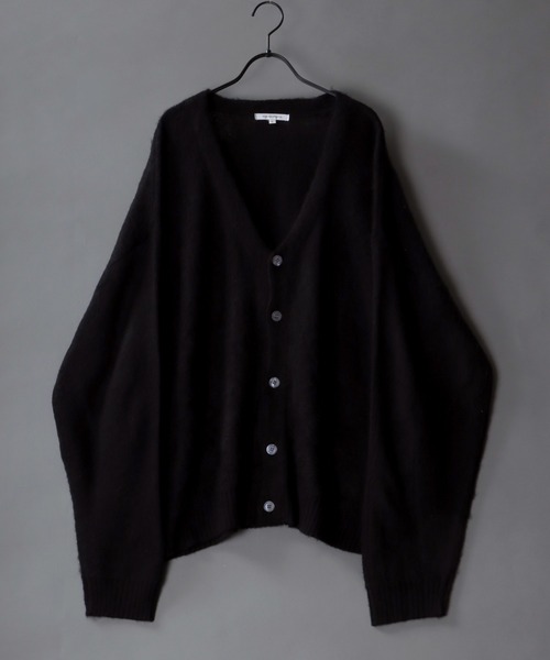 SITRY(シトリー)の「mohair like big silhouette knit cardigan/モヘアライク ビッグシルエット ニット カーディガン/カーデ(カーディガン/ボレロ・メンズ・マスタード/グリーン/テラコッタ/グレイッシュベージュ/ブラック/ブルー・M/L)」の2枚目の写真