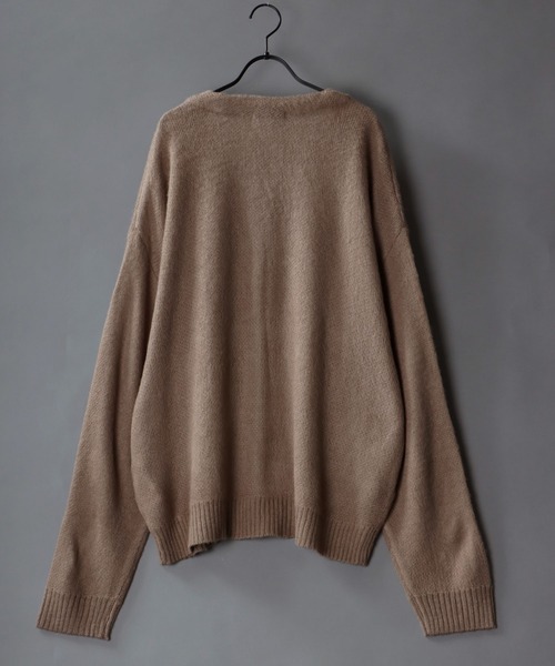 SITRY(シトリー)の「mohair like big silhouette knit cardigan/モヘアライク ビッグシルエット ニット カーディガン/カーデ(カーディガン/ボレロ・メンズ・マスタード/グリーン/テラコッタ/グレイッシュベージュ/ブラック/ブルー・M/L)」の12枚目の写真