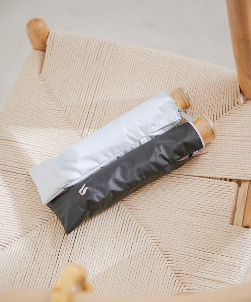 【晴雨兼用/遮光率100%】バンブーハンドルコンパクト折り畳み傘