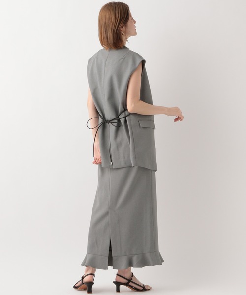 A part by（アパートバイ）の「リネンライクフリルスカート（スカート・レディース・ライトイエロー/ブラック/ライトベージュ・FREE）」の5枚目の写真