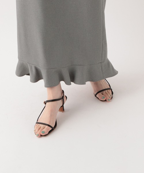 A part by（アパートバイ）の「リネンライクフリルスカート（スカート・レディース・ライトイエロー/ブラック/ライトベージュ・FREE）」の9枚目の写真