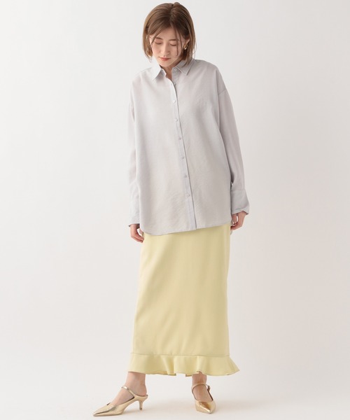 A part by（アパートバイ）の「リネンライクフリルスカート（スカート・レディース・ライトイエロー/ブラック/ライトベージュ・FREE）」の19枚目の写真