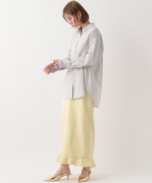 A part by（アパートバイ）の「リネンライクフリルスカート（スカート・レディース・ライトイエロー/ブラック/ライトベージュ・FREE）」の13枚目の写真