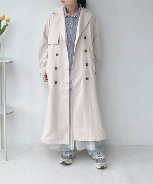 AS KNOW AS plus（アズノゥアズプラス）の「○ベルト付き トレンチコート（トレンチコート・レディース・ベージュ/ネイビー/オフホワイト・FREE）」の12枚目の写真
