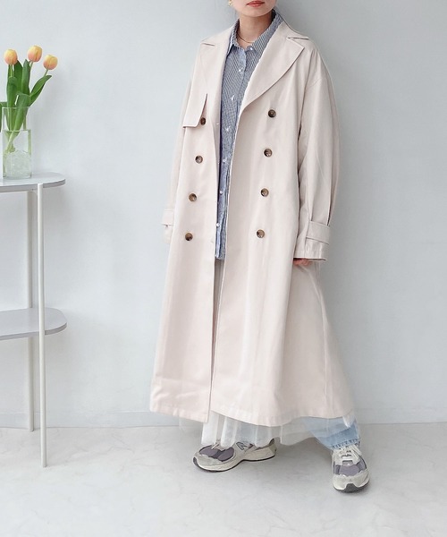 AS KNOW AS plus（アズノゥアズプラス）の「○ベルト付き トレンチコート（トレンチコート・レディース・ベージュ/ネイビー/オフホワイト・FREE）」の18枚目の写真