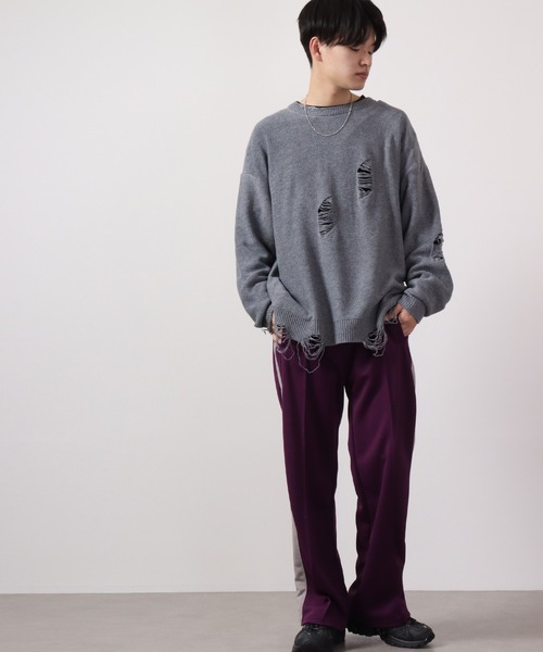 many men many mind(メニーメンメニーマインド)の「Many men many minds メランジニットダメージクルーネック(ニット/セーター・メンズ・ブルー/グリーン/ライトグレー・M/L)」の21枚目の写真