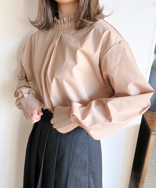 Mysa&Liina(ミーサリーナ)の「前後2WAYフリルブラウス(シャツ/ブラウス・レディース・オフホワイト/ブラック/モカ・M)」の13枚目の写真