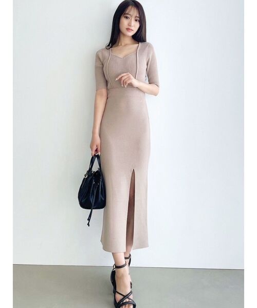 RESEXXY（リゼクシー）の「ハートネックタイトニットワンピース（ワンピース・レディース・ブラック/ベージュ/ブルー・FREE）」の16枚目の写真