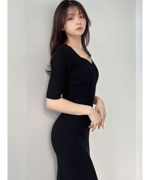 RESEXXY（リゼクシー）の「ハートネックタイトニットワンピース（ワンピース・レディース・ブラック/ベージュ/ブルー・FREE）」の22枚目の写真