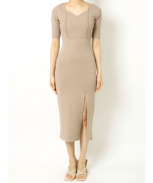 RESEXXY（リゼクシー）の「ハートネックタイトニットワンピース（ワンピース・レディース・ブラック/ベージュ/ブルー・FREE）」の12枚目の写真