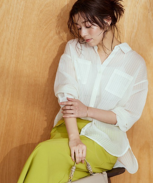 シアーストライプシャツ