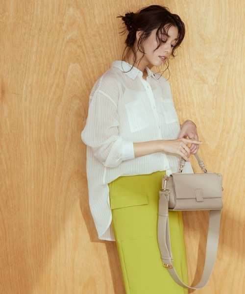 シアーストライプシャツ