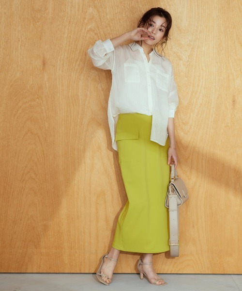 シアーストライプシャツ